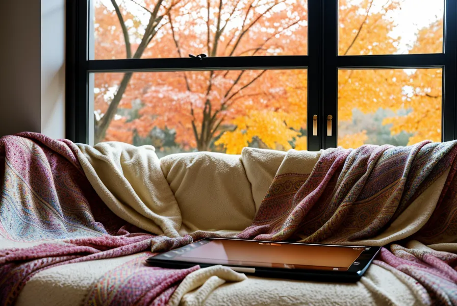 Tablet mit dem Seelenplan Report auf einer Decke im herbstlichen Licht, Symbolbild für die Seelenplan-Erfahrung bei der Jobsuche