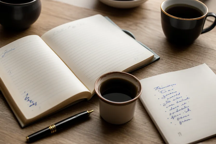 Handgeschriebene Tagebuchseite mit kalter Teetasse als Sinnbild für sakrale Antwort und Generator-Lifestyle beim Reflektieren am Sonntagabend